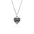 black lace on silver heart pendant necklace for 13th wedding anniversary gift for her | Lily Gardner London