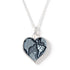 13th Wedding Anniversary Lace and Silver Heart Pendant Necklace - Medium
