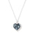 black lace on blue silver heart pendant necklace  for 8th wedding anniversary| Lily Gardner London