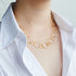 1st Wedding Anniversary Textured Gold Short Chain Necklace