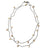 11th Wedding Anniversary Long Silver Necklace with Pearls & Gold | Lily Gardner