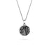 5th Wedding Anniversary Round Lace and Silver Pendant Necklace - Medium