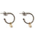 5th Wedding Anniversary Oxidised Half Circle Hoop Earrings with Pearl Drop | Lily Gardner London