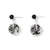 Onyx and Black Lace Round Perspex Earrings for 7th Wedding Anniversary | Lily Gardner