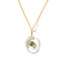 15th Wedding Anniversary Emerald Crystal Pendant with Gold Chain