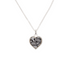 Lace and Silver Heart Pendant Necklace - Small