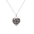 12th Wedding Anniversary Lace on Silk Silver Heart Pendant Necklace - Small