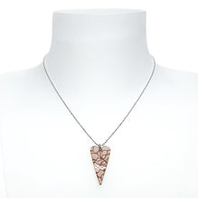 13th wedding anniversary black lace on pink modern long heart on chain