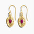 15th Wedding Anniversary Ruby Gold Artisan Earrings