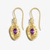 6th wedding anniversary Amethyst Gold Artisan Earrings