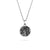 8th wedding anniversary black lace on white round silver pendant
