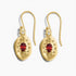 January Birthstone Garnet and Gold Artisan Earrings