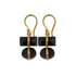 Black Onyx and Gold Parcel Earrings