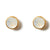 Moonstone and gold stud earrings staright on