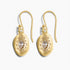 White Topaz Gold Artisan Earrings