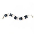 black lace on blue perspex tablets set in hallmarked silver bracelet | LiIy Gardner London