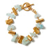 1st Wedding Anniversary Aquamarine & Gold Stone Bracelet