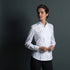 Pleated Detail White Cotton Dress Shirt – ‘Charlotte’