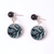 blue and black lace round earrings with onyx for 13th wedding anniversary