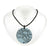large round blue lace pendant on onyx necklace for 13th wedding anniversary