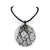 13th wedding anniversary large round black lace pendant on onyx necklace