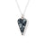 black lace on blue silver heart pendant for 13th wedding anniversary 
