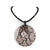 13th wedding anniversary round pink lace pendant on onyx necklace 