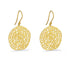 14th Wedding Anniversary Large Round Matt Gold Filigree Earrings