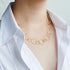 14th Wedding Anniversary Textured Gold Long Chain Necklace