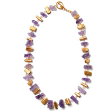 50th Wedding Anniversary Amethyst & Gold Stone Necklace | Lily Gardner