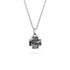8th Wedding Anniversary Small Black Lace and Silver Cross Pendant Necklace