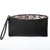 13th Wedding Anniversary Floral Black Leather Lace Print Lined Clutch