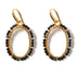 July Birthstone Onyx & Gold Oval Outline Earrings