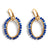 Oval Outline Blue Agate Earrings | Lily Gardner