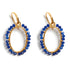 Oval Outline Blue Agate Earrings