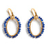 11th Wedding Anniversary Oval Outline Blue Agate Earrings