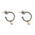 Oxidised Half Circle Hoop Earrings with Pearl Drop | Lily Gardner London
