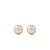 pearl and gold stud earrings front on | Lily Gardner London