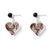 pink on black lace heart earrings