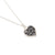 Black lace in silver small heart pendant necklace on chain | Lily Gardner London