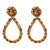 Tortoise Shell and Button Large Teardrop Earrings | Lily Gardner