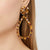 Tortoise Shell and Button Large Teardrop Earrings | Lily Gardner