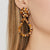 Button Tortoise Shell Teardrop Earrings