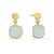 Gold Aqua Chalcedony Cushion Drop Earrings | Lily Gardner