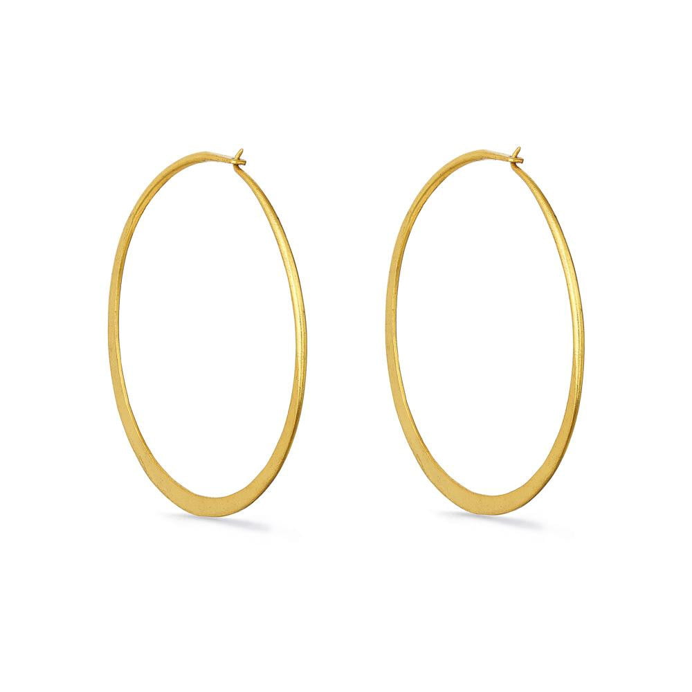 Large Matt Gold Hoop Earrings | Lily Gardner