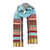 aqua multi-stripe lambswool silk scarf by wallace sewell not worn
