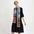 aqua multi-stripe lambswool silk scarf by wallace sewell as worn by model