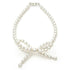 30th Wedding Anniversary Crystal Pearl Bow Bracelet Cream