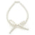June Birthstone Crystal Pearl Bow Bracelet Cream | Lily Gardner