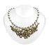 Crystal Pearl Filigree Cluster Necklace